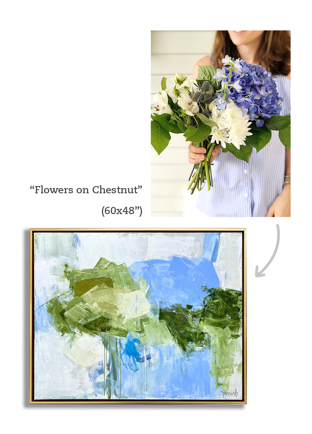 Flowers on Chestnut - 62x50"
